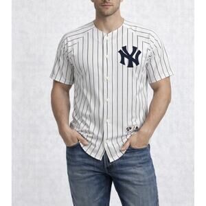 Vintage Majestic New York Yankees Rodriguez #13 Pinstripe MLB Jersey White Navy